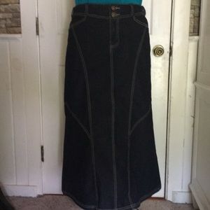 Baccini long denim maxi skirt